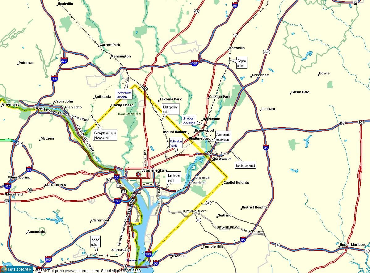 рельсе DC карте