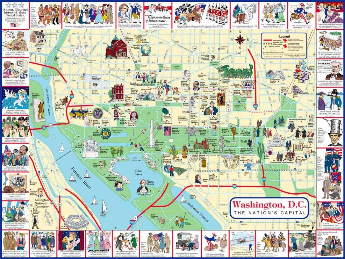 Вашингтон баллов DC карте интересов