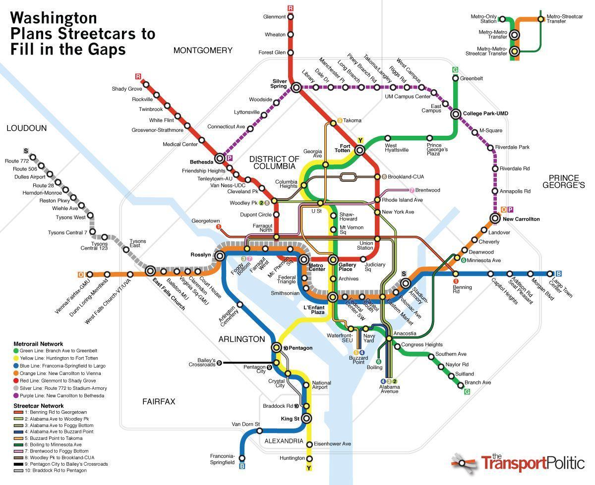 Вашингтон общественного транспорта карте