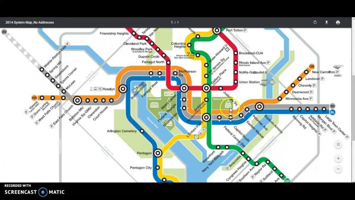 метро DC картой проезда 