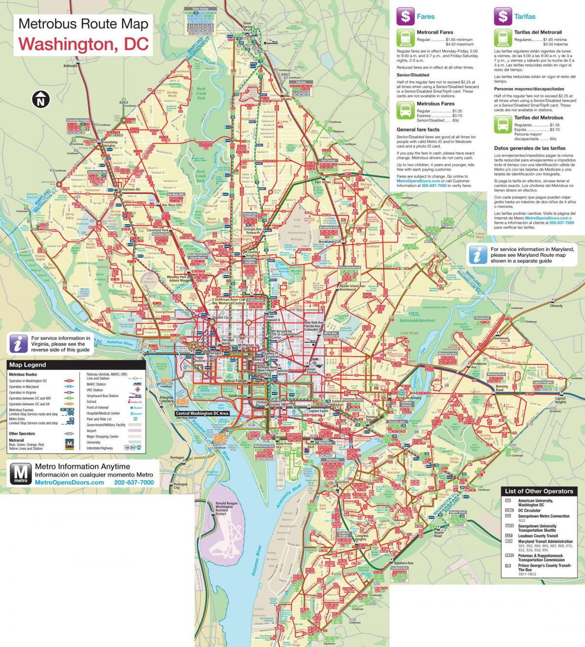 Вашингтон автобусной карте