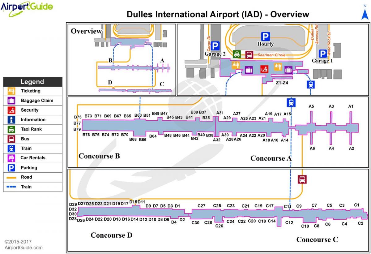 Даллес аэропорт терминал карте