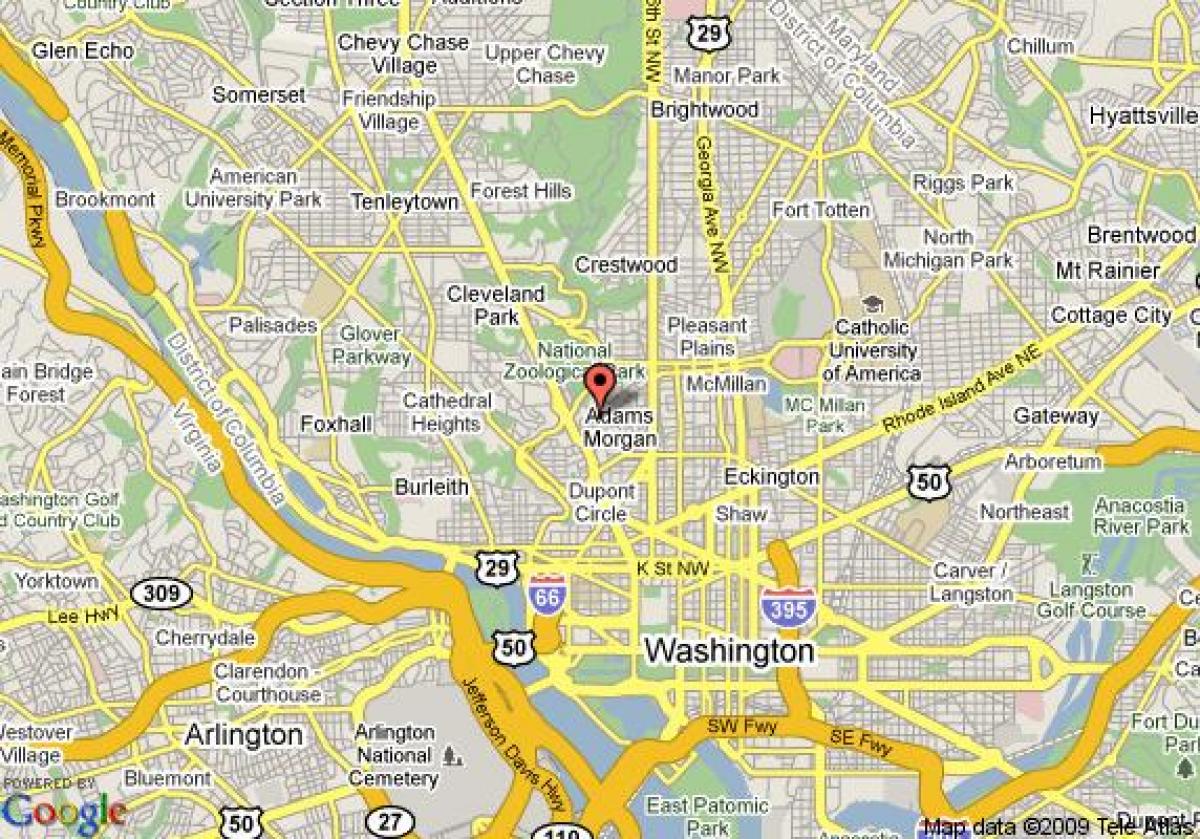 Калорама Вашингтоне карте