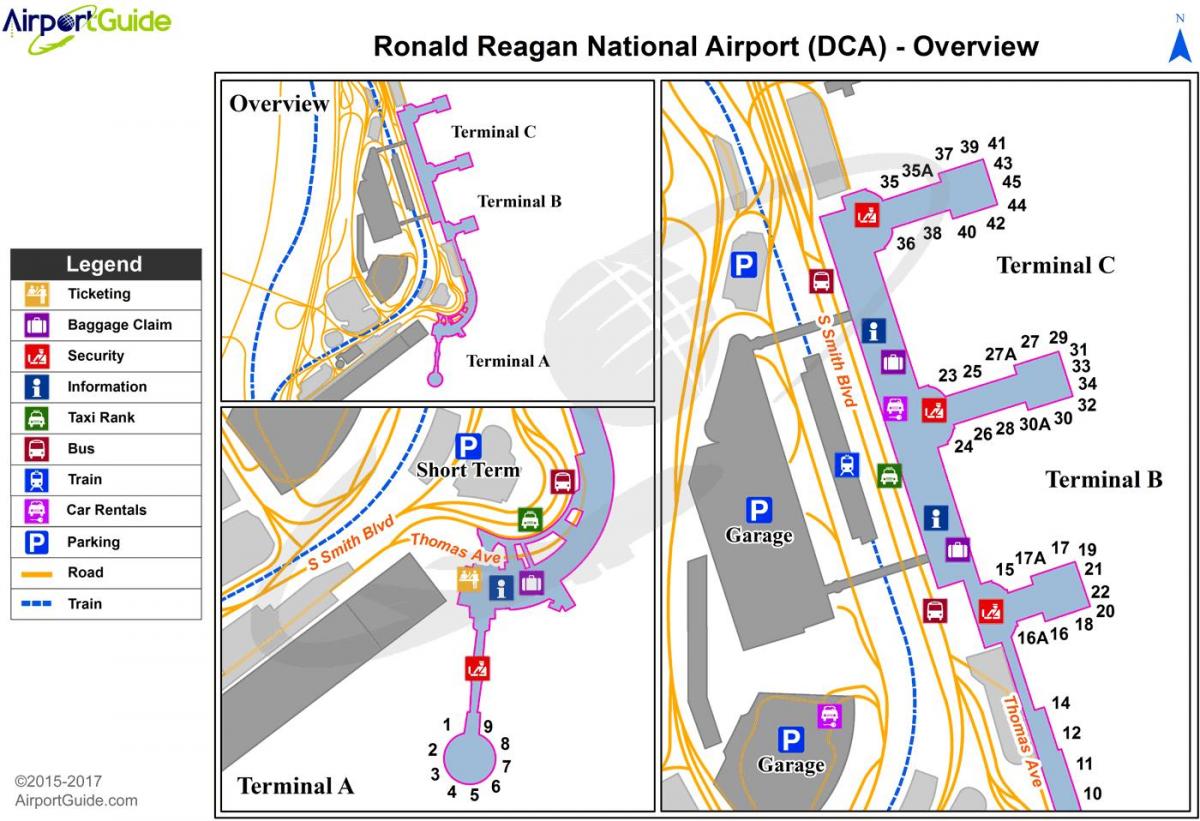 Вашингтон, Национальный аэропорт карта