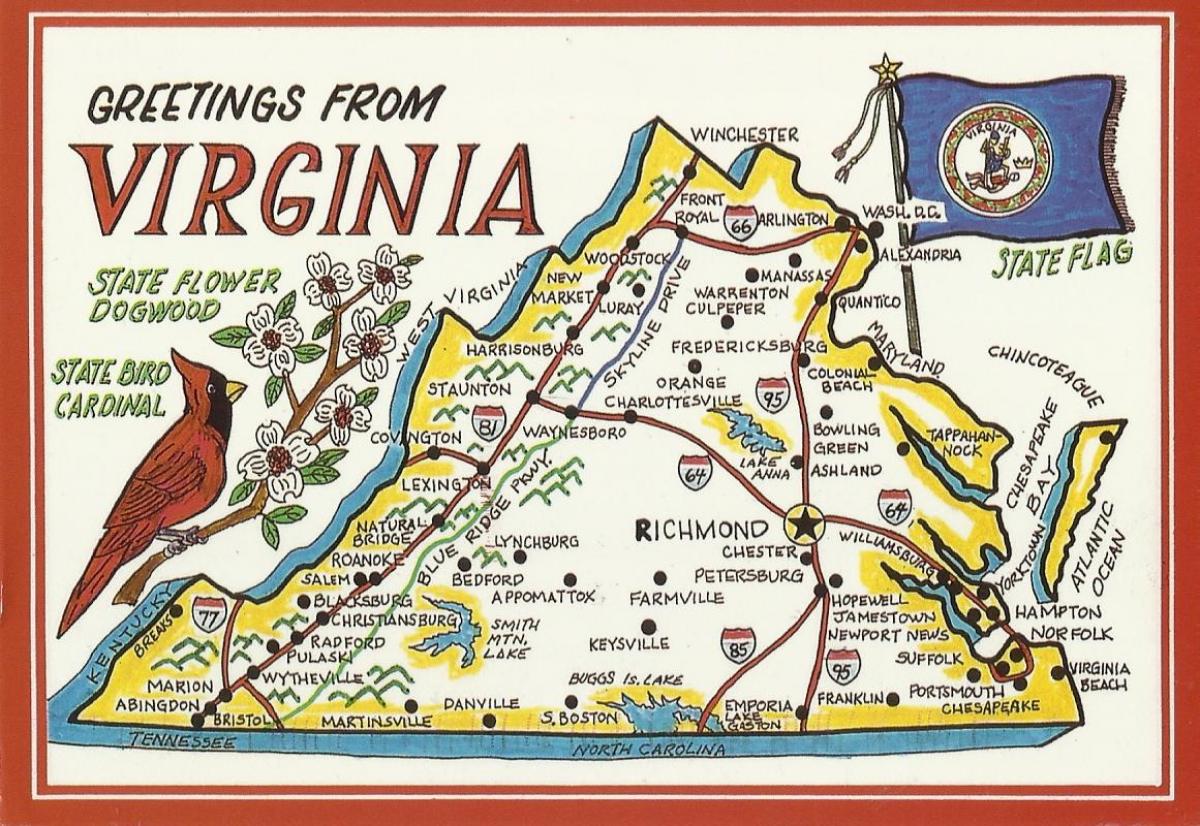 Вашингтон Вирджинии карте