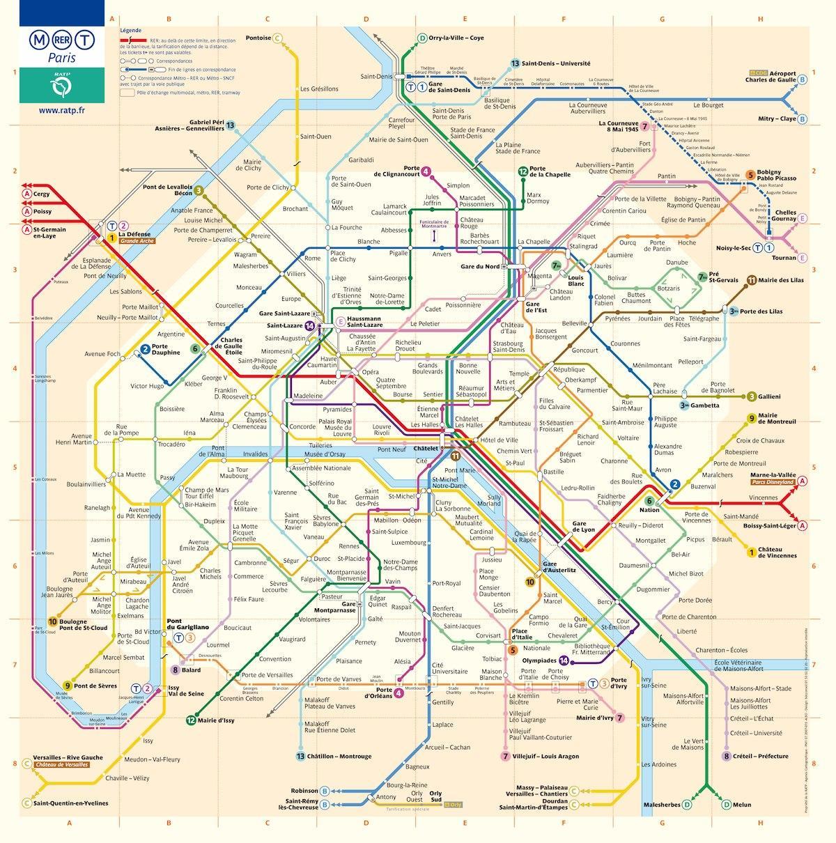 Вашингтон округ Колумбия карта метро с улицами
