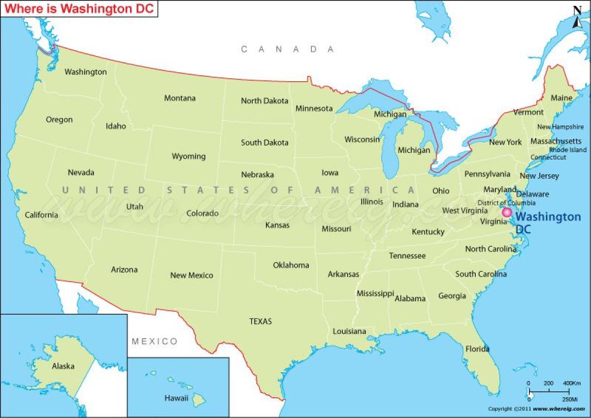 округ Колумбия США на карте