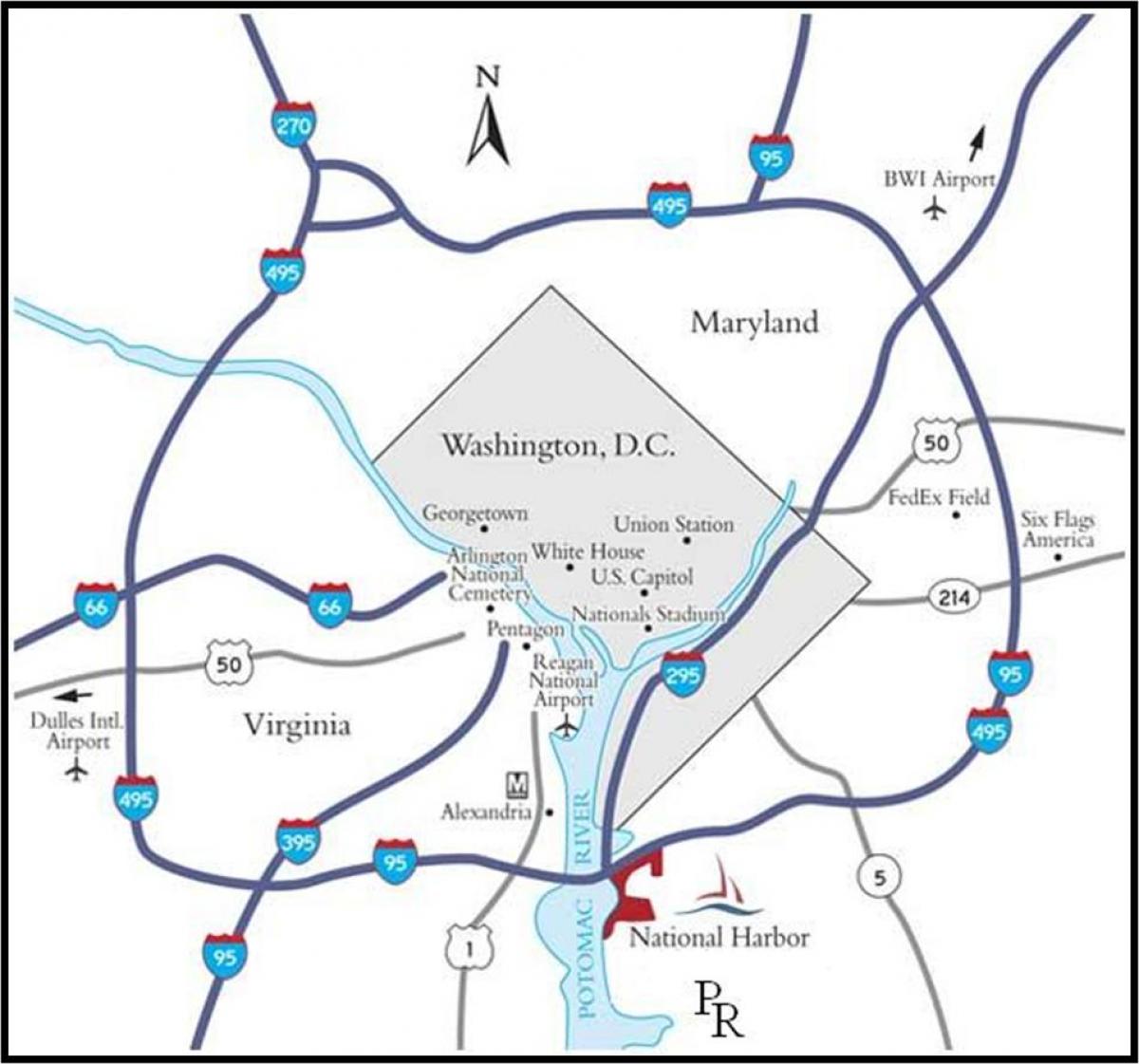 Вашингтон столичной области карта