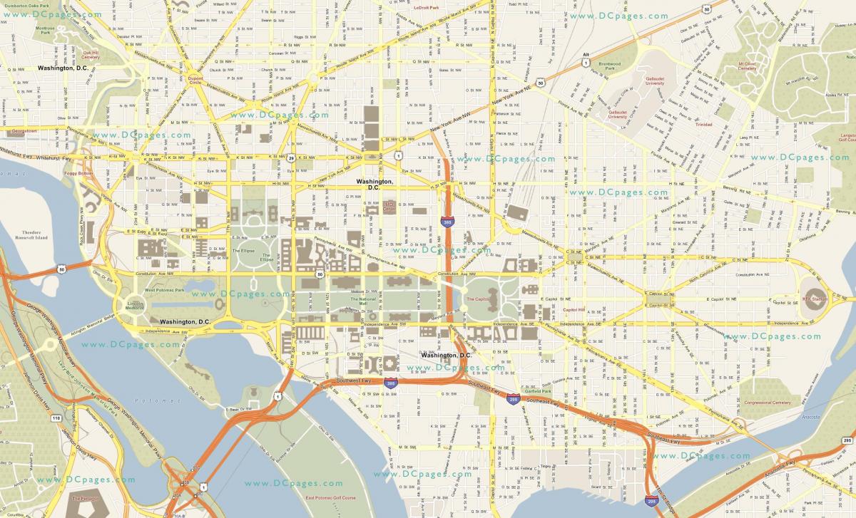 подробная карта Вашингтона