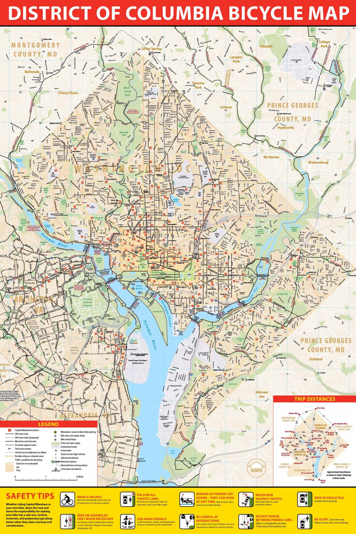 Вашингтон велосипеда карте