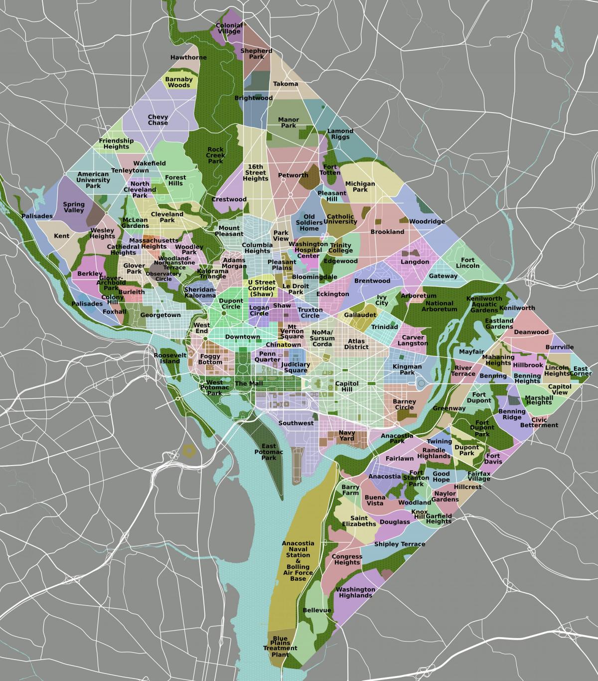 Вашингтон округ на карте