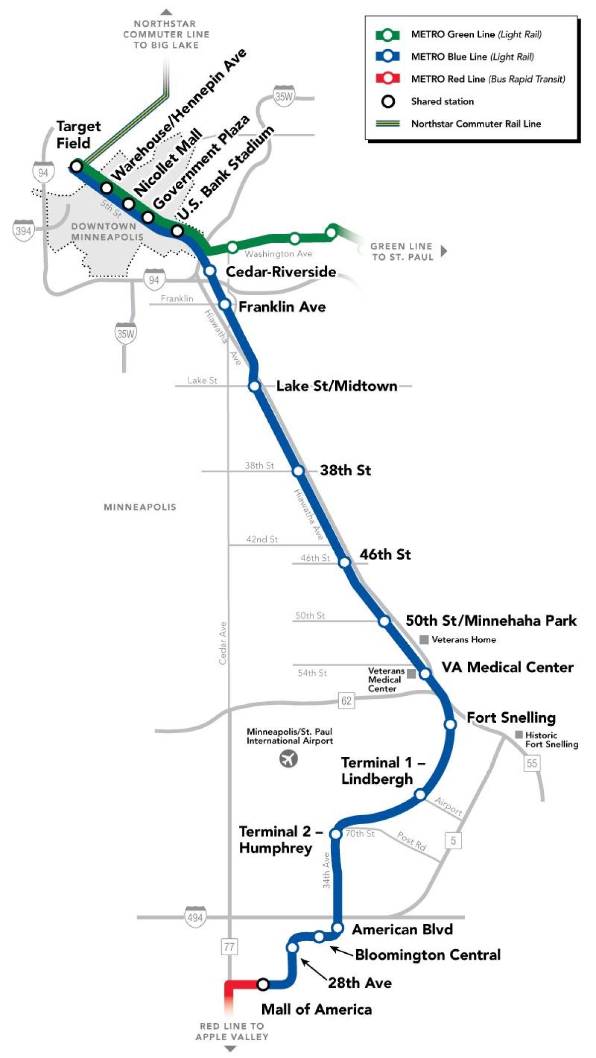 синяя линия метро DC карте