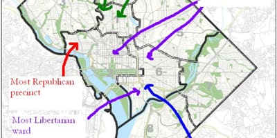Карта Вашингтона политической