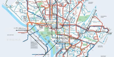 Вашингтон автобусных маршрутов DC карту