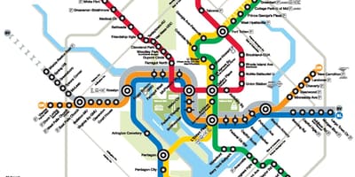 Вашингтон линии метро DC карте