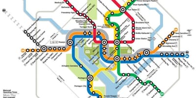 Вашингтон DC метро железнодорожный карта