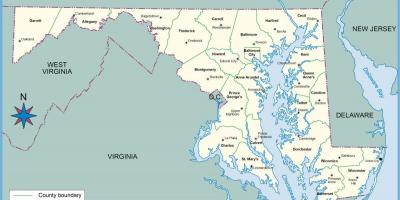 Карта Мэриленд и Вашингтон, округ Колумбия