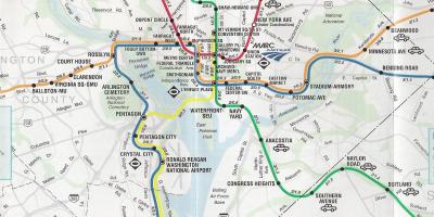 Улица Вашингтона DC карту со станциями метро 