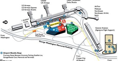 Национальный аэропорт Рональд Рейган карте