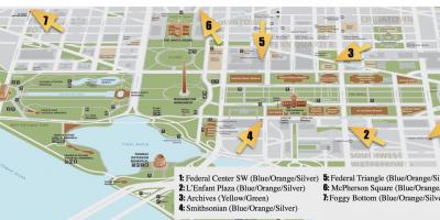 Прогулки на карте Вашингтона памятники постоянного тока 