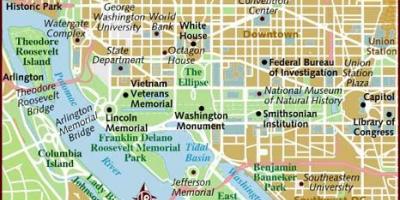 Карта Вашингтона, округ Колумбия