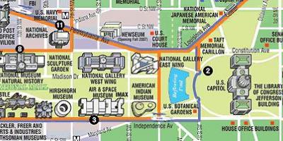 Карта музеев Вашингтона DC и памятники