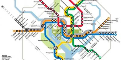 Вашингтон DC метро железнодорожный карта