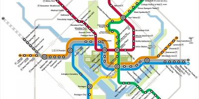 Вашингтон DC метро карта серебряная линия