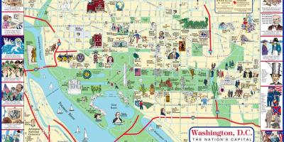 Карта пешеходная карта Вашингтон достопримечательности 
