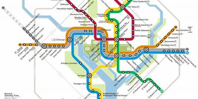 Вашингтонской системы метро DC карте