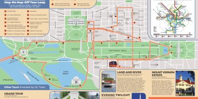 Вашингтон-хоп-хоп-офф автобус маршрут на карте
